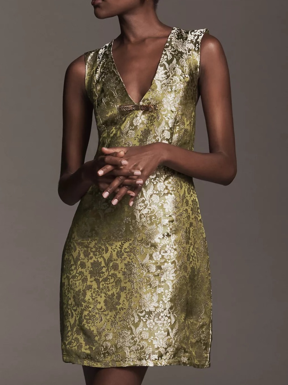Maeve Sleeveless Brocade Shift Mini Dress